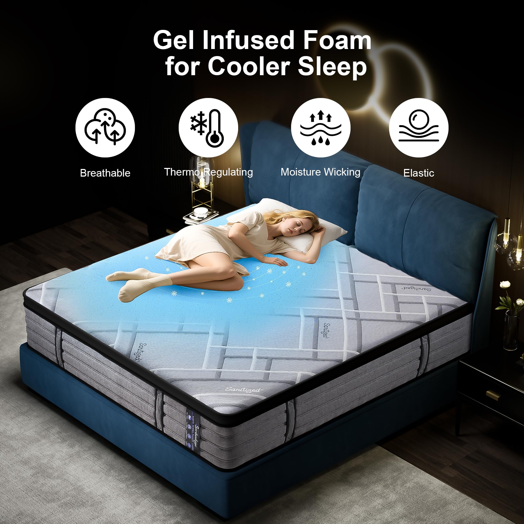 14 Inch Gel Foam Hybrid Mattress King Size