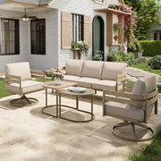 5-Piece Patio Conversation Set with Swivel Chairs