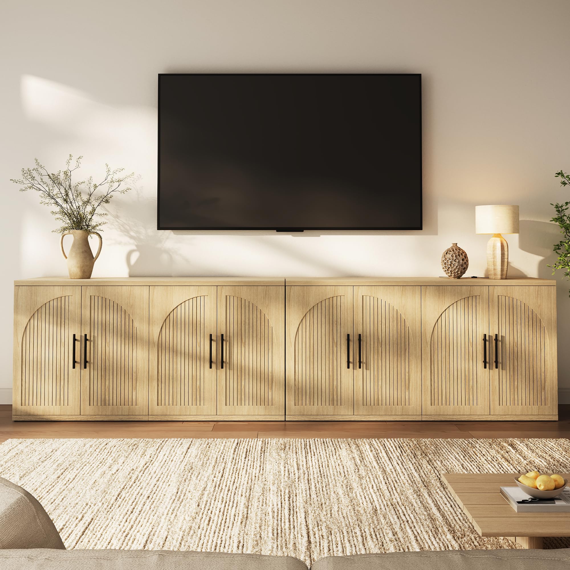 63" Fluted Buffet Cabinet with Storage