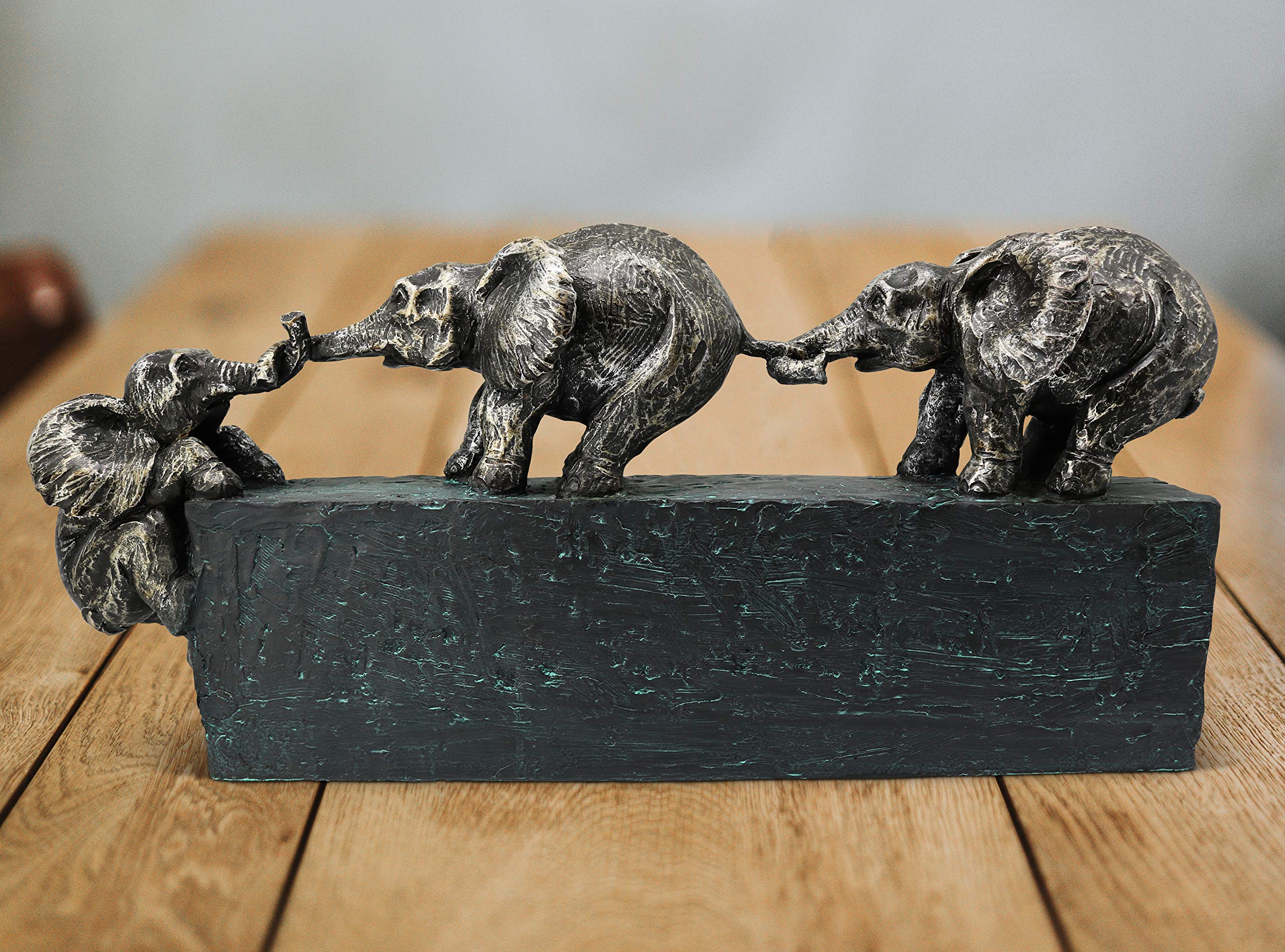 Elephant Family Sculpture Togetherness Ornament