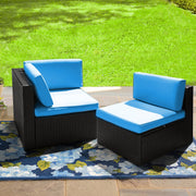 2-Piece Outdoor Patio Loveseat Set with Cushions