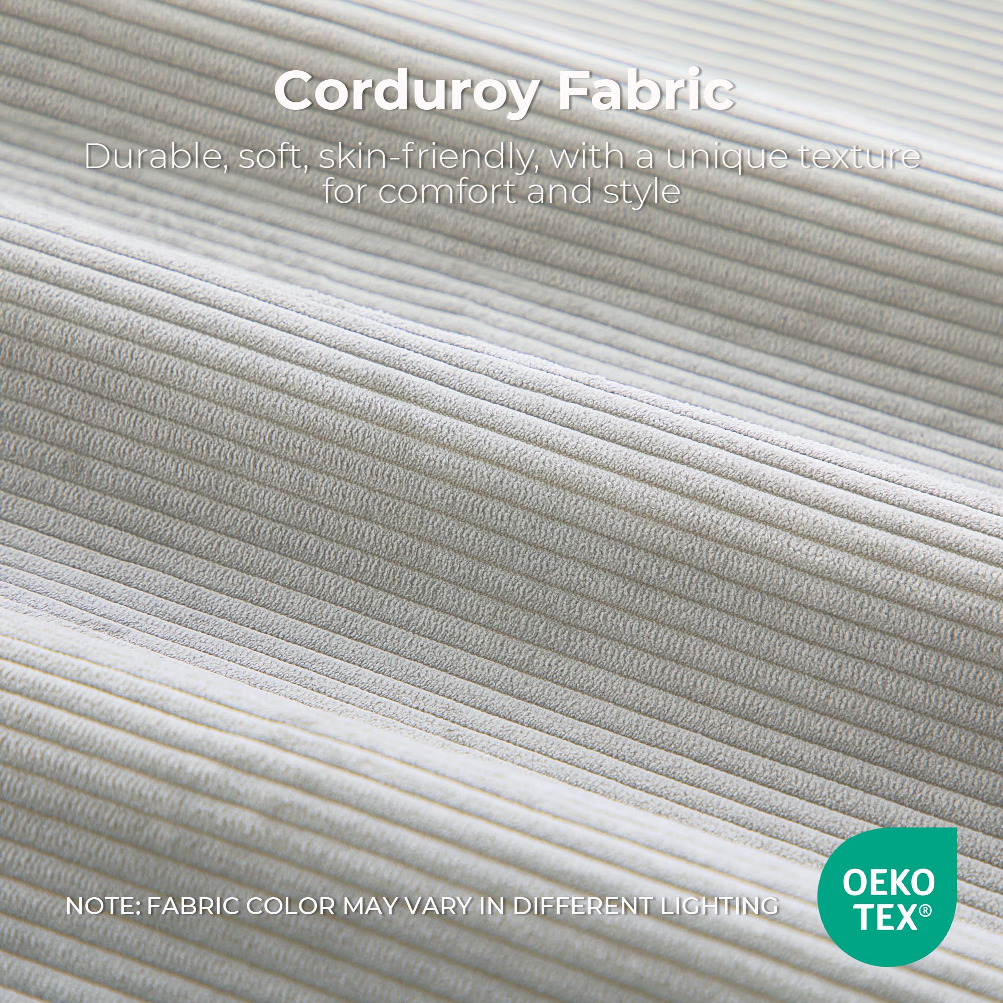 118" Modern L-Shaped Modular Sectional Sofa with Deep Seat and Movable Ottoman