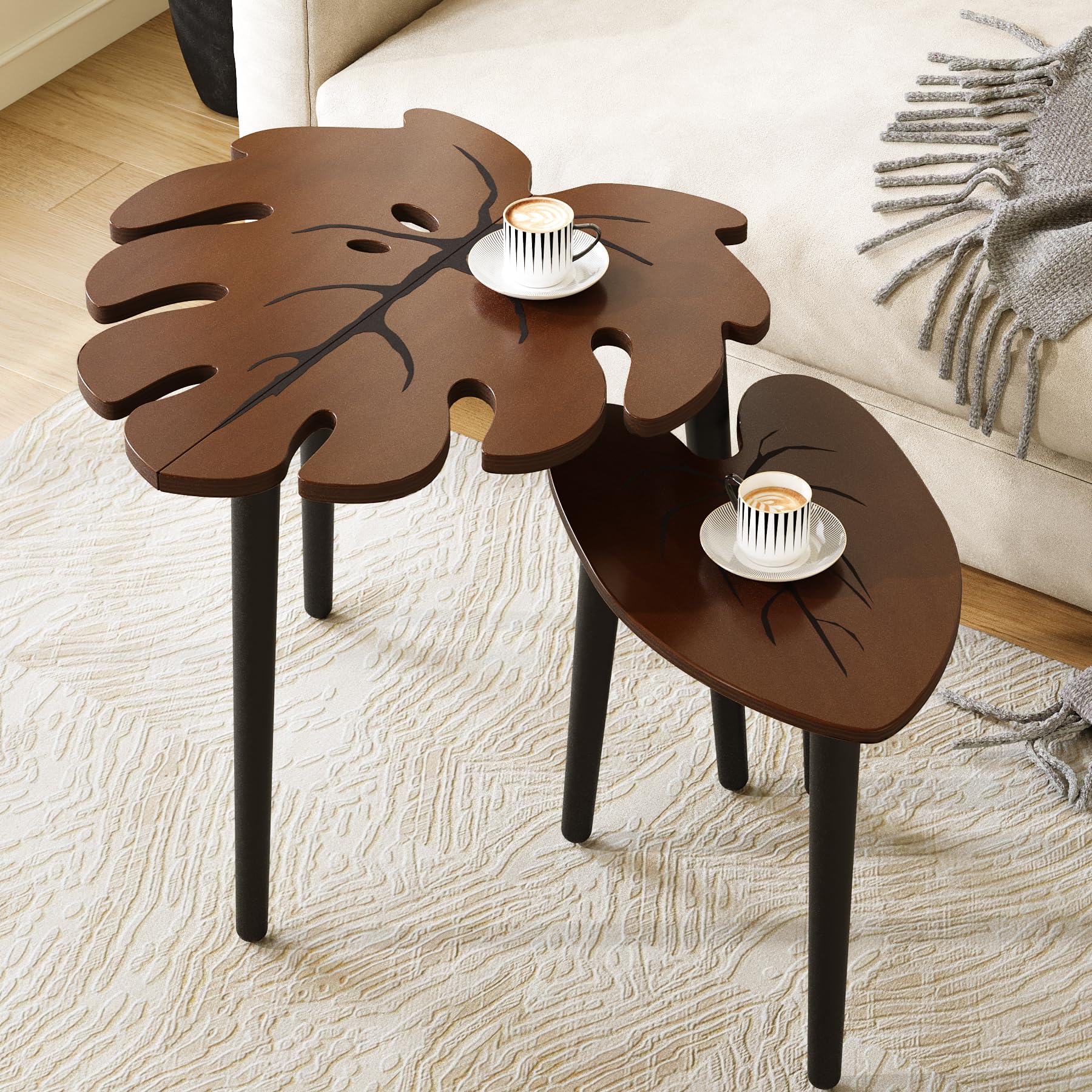 Monstera Leaf Nesting Tables Set of 2