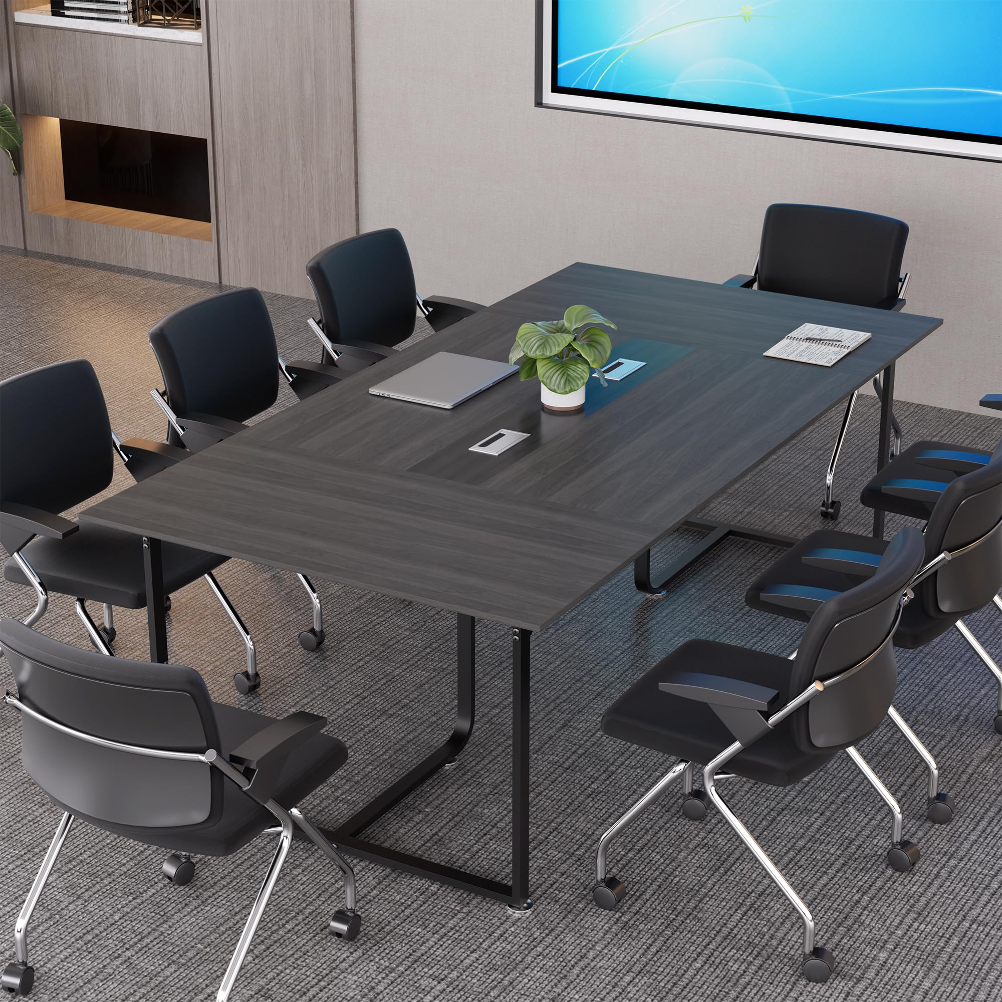 8FT Conference Table with Grommet