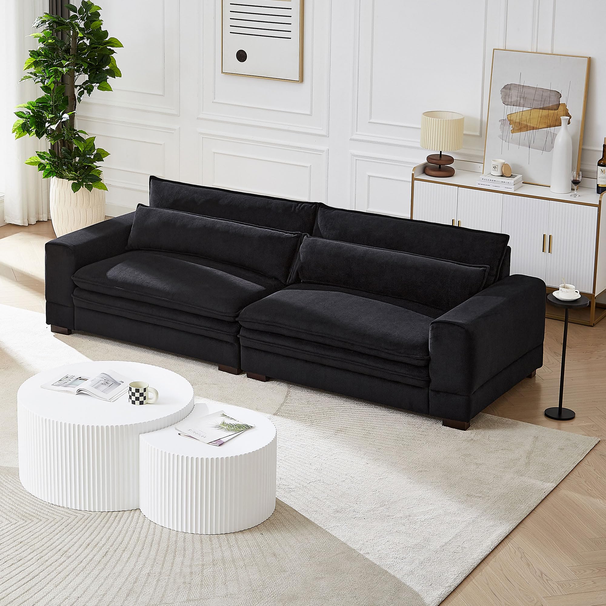 White Round Nesting Coffee Table Set of 2