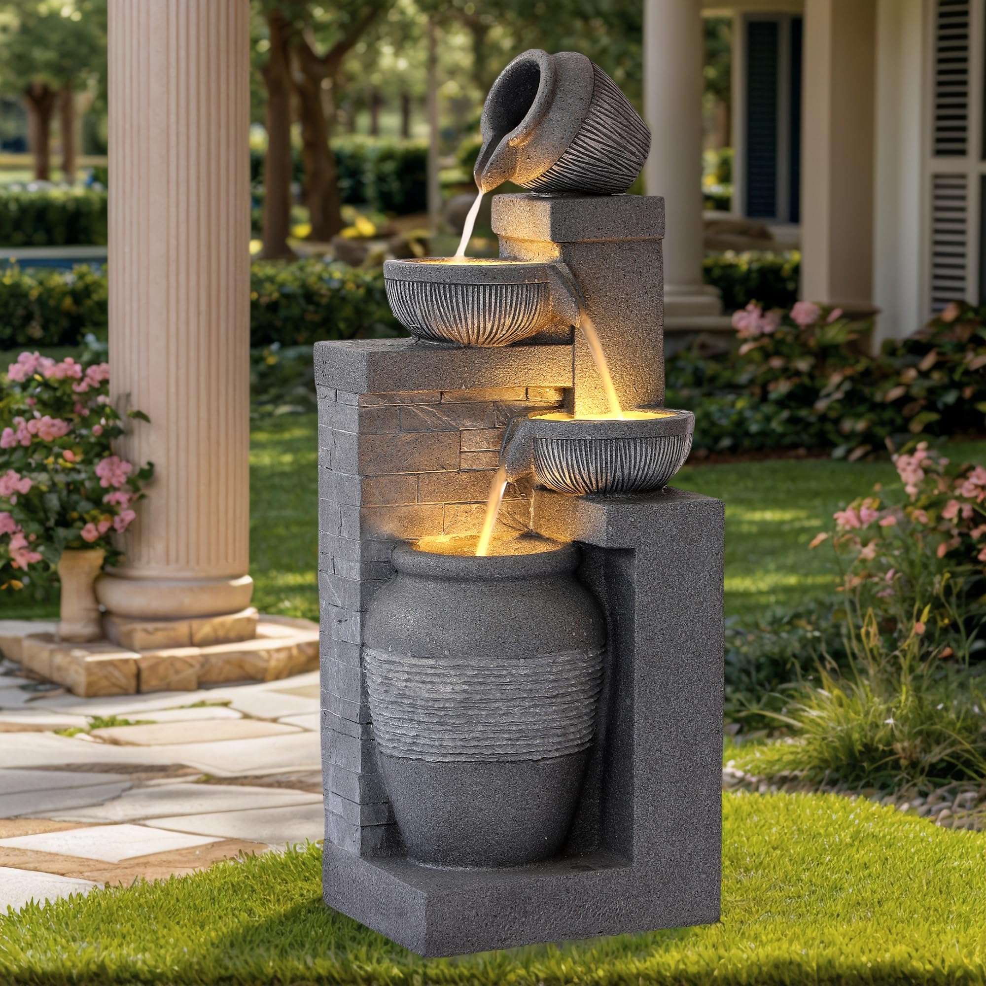4-Tier LED Water Fountain