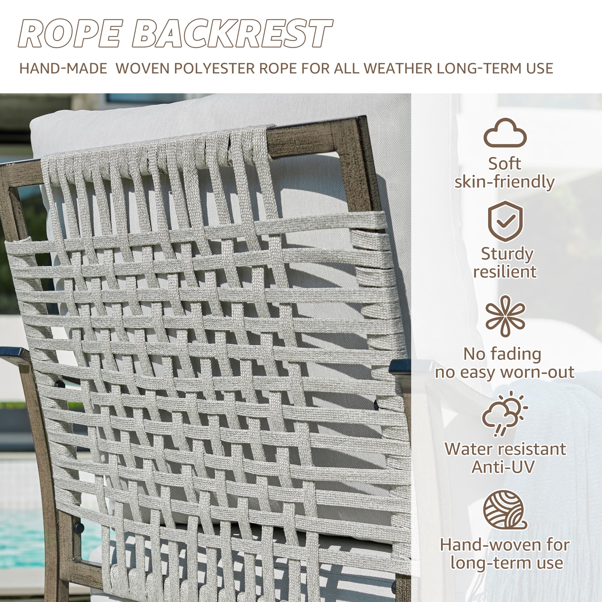 4 Piece Patio Furniture Set with Swivel Rocking Chairs