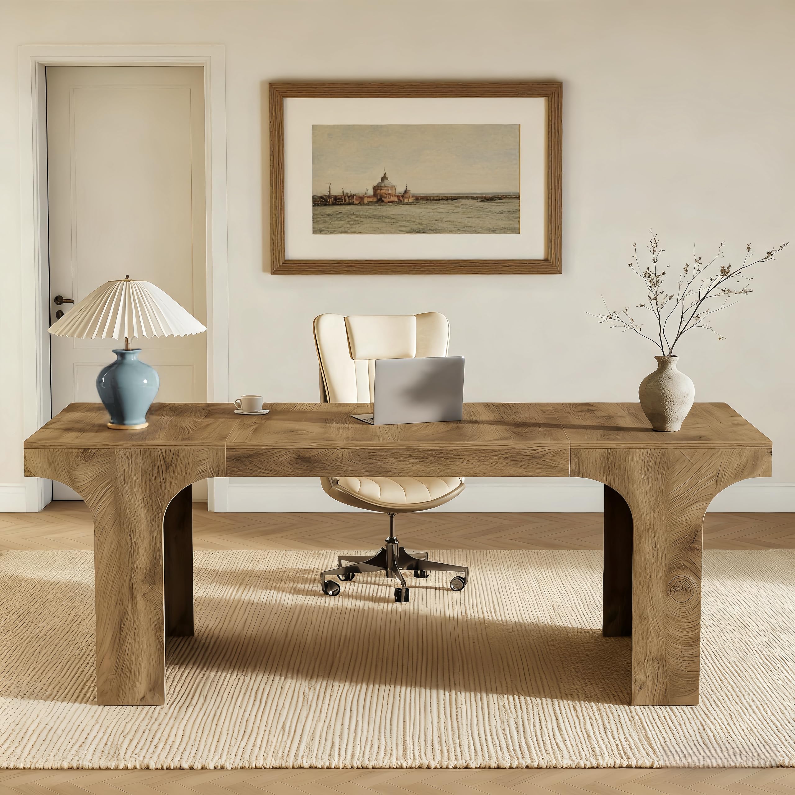 70.9-Inch Executive Desk with Arched Design