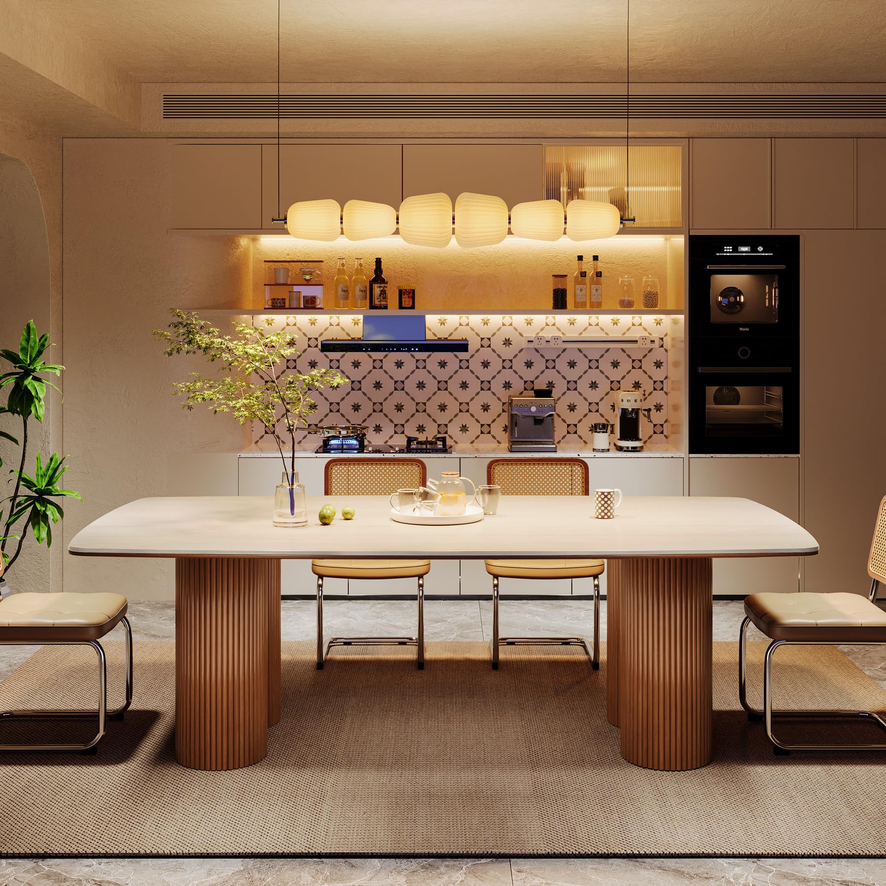 78.7" Sintered Stone Dining Table for 8-10 People