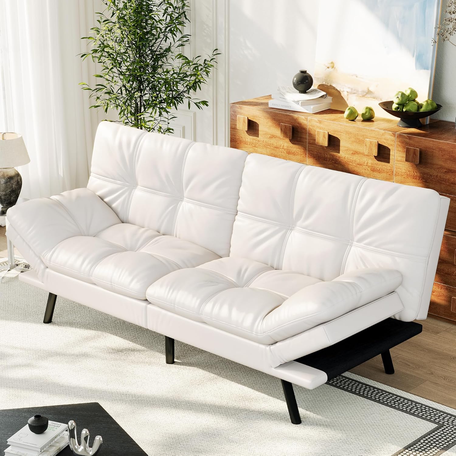 Convertible Futon Sofa Bed with Memory Foam