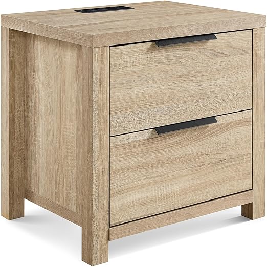 Queen Platform Bed Frame with 2 Nightstands Set