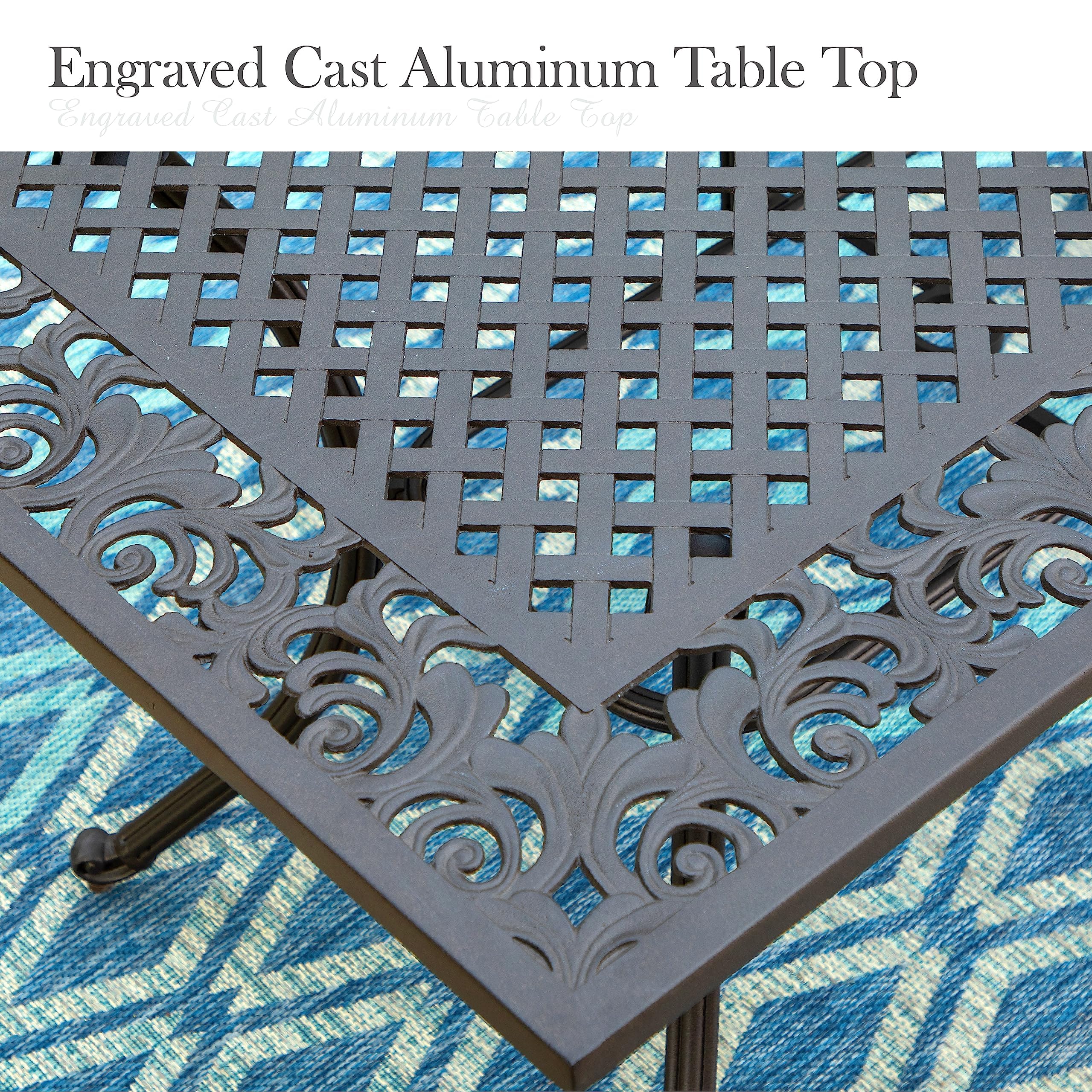 Cast Aluminum Outdoor Dining Table for 6