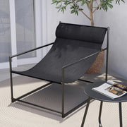 Outdoor Modern Sling Lounge Chair with Removable Headrest