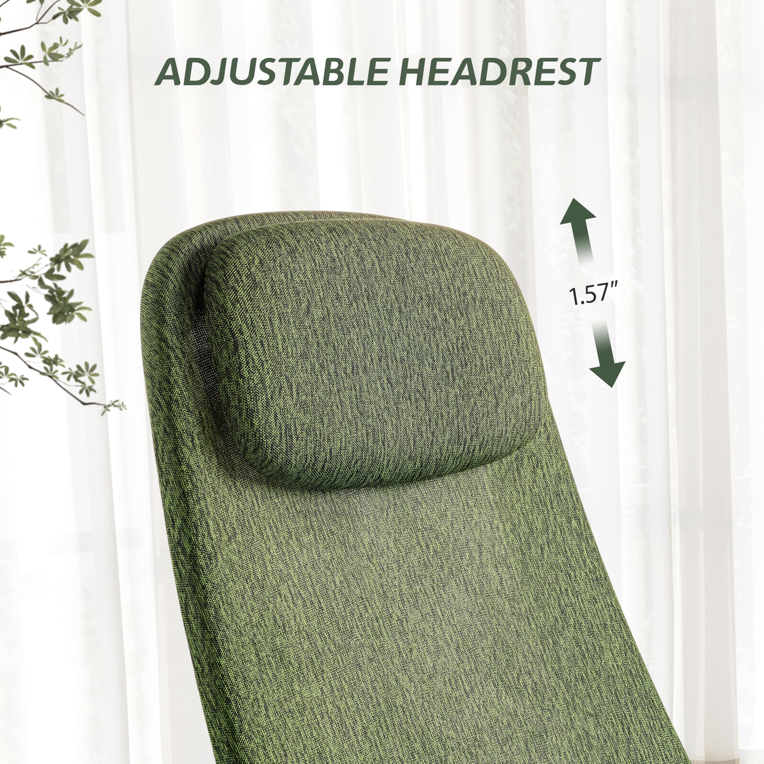 Mesh Office Chair with Adjustable Headrest and Lumbar Support