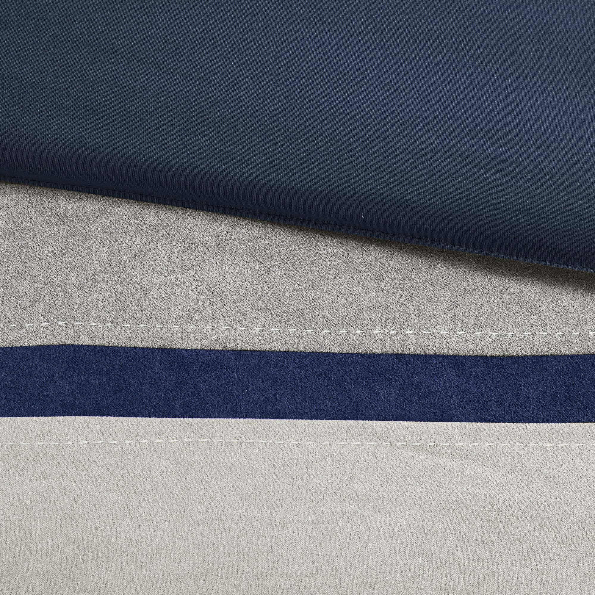 King Micro-Suede Comforter Set - Blue 7 Piece