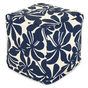 Plantation Indoor/Outdoor Bean Bag Ottoman Pouf Cube Navy