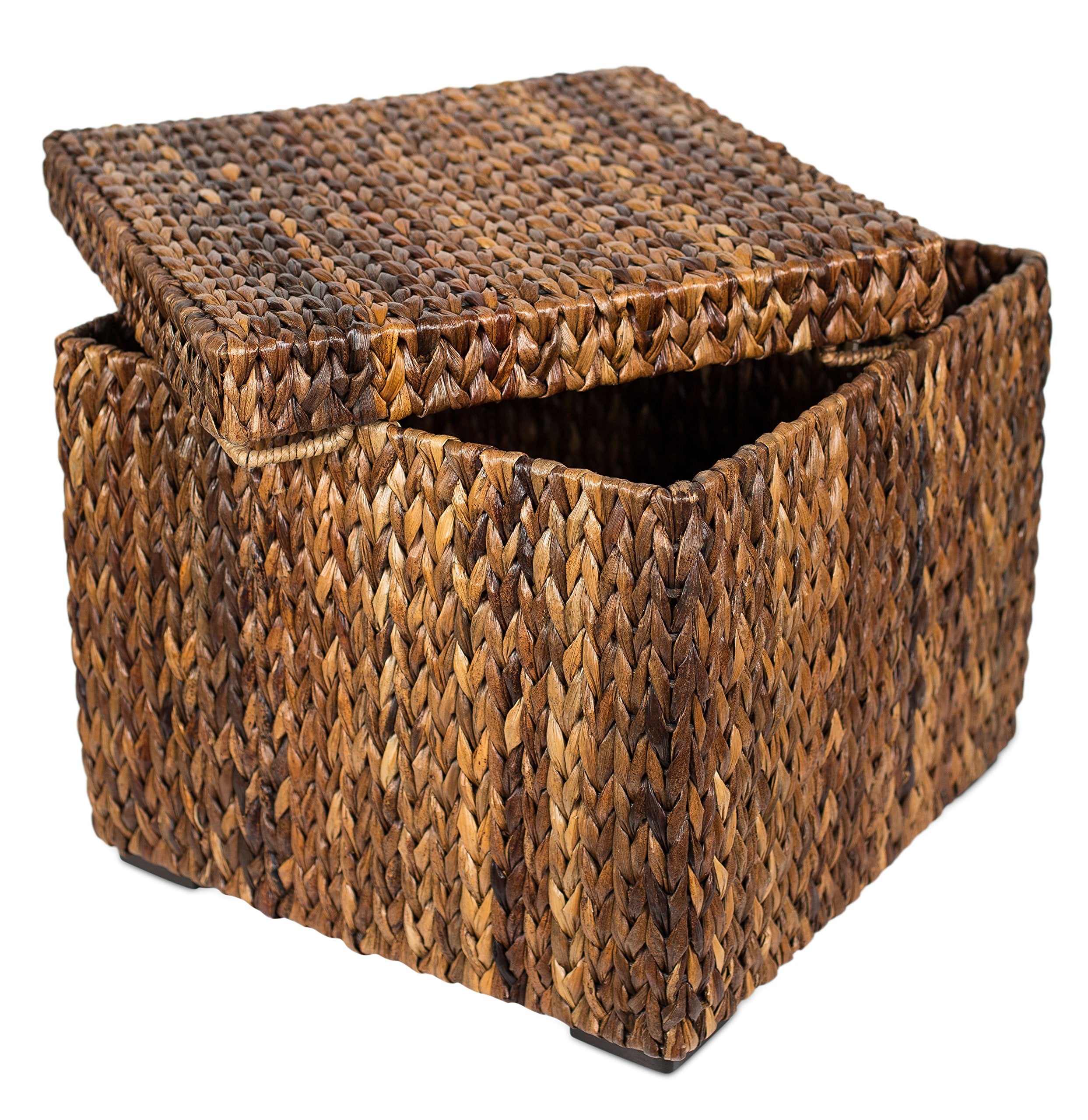 Handwoven Abaca Storage Ottoman with Lid
