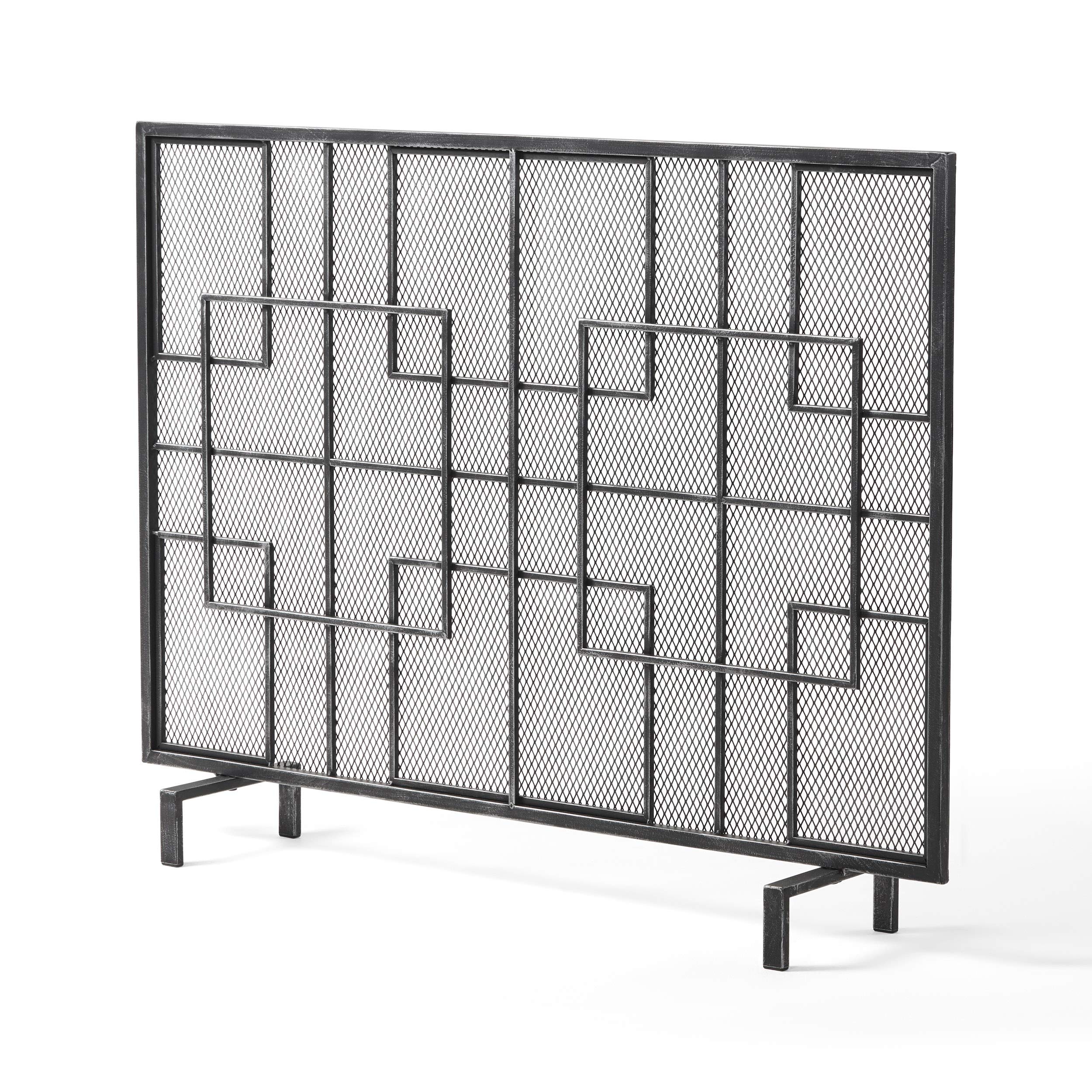 Single Panel Iron Fireplace Screen