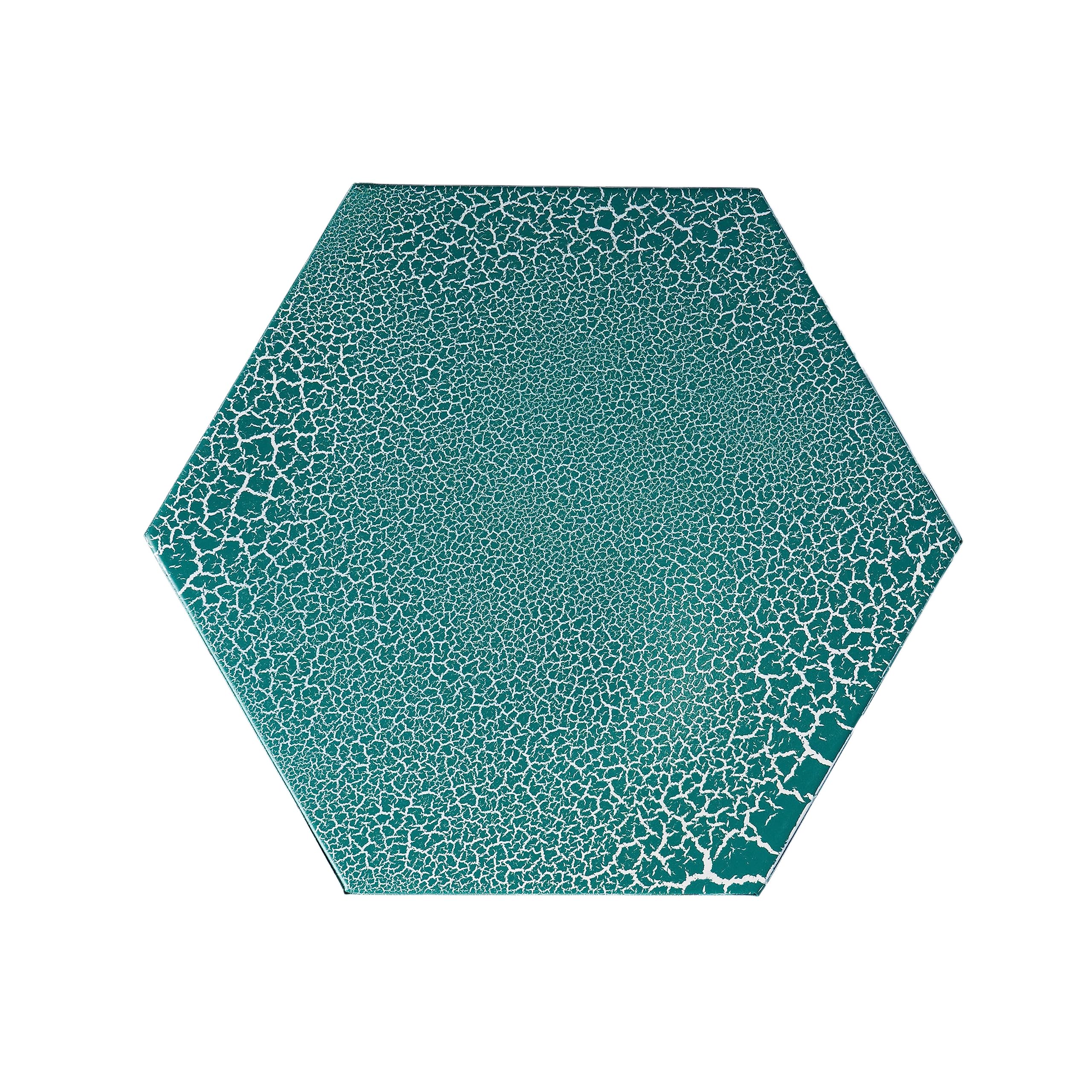 Hexagonal Outdoor Side Table with Sunburst Design