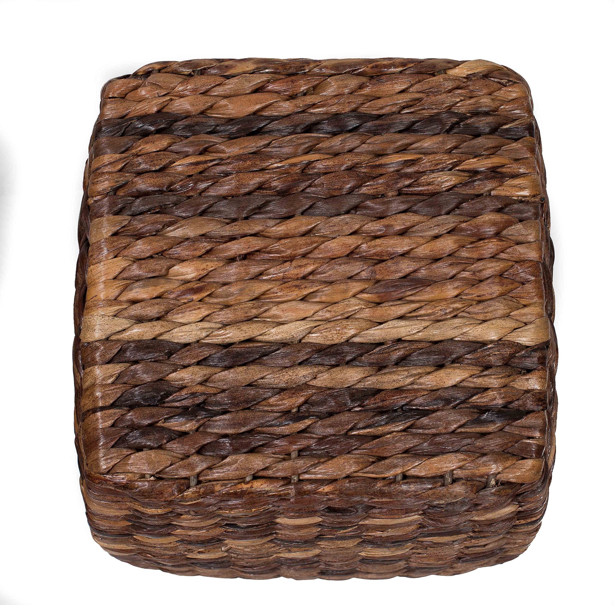 Hand-Woven Seagrass Accent Stool - 21 Inch