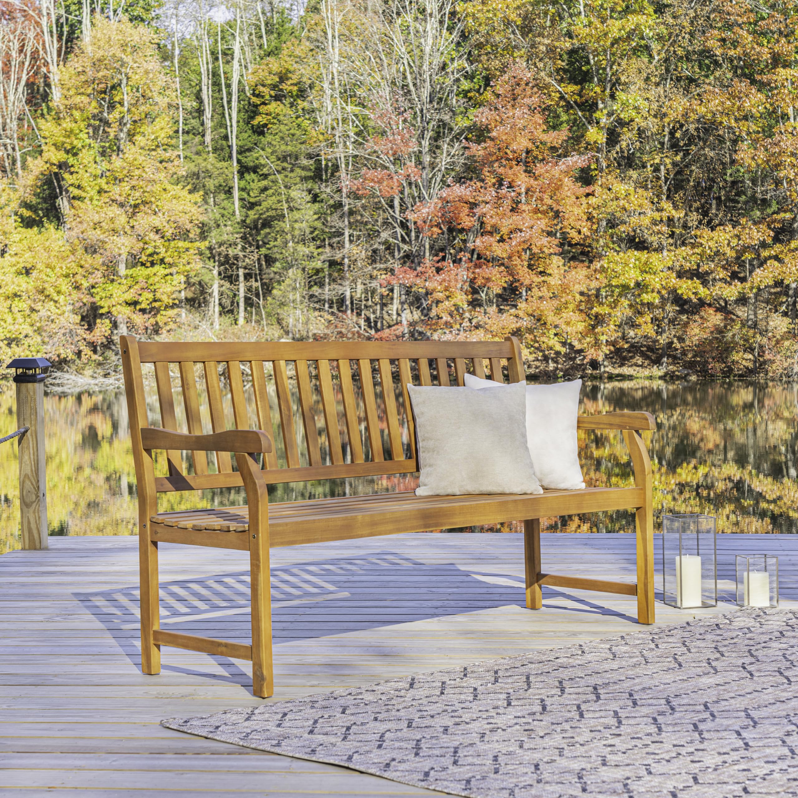 Acacia Wood Outdoor Garden Bench