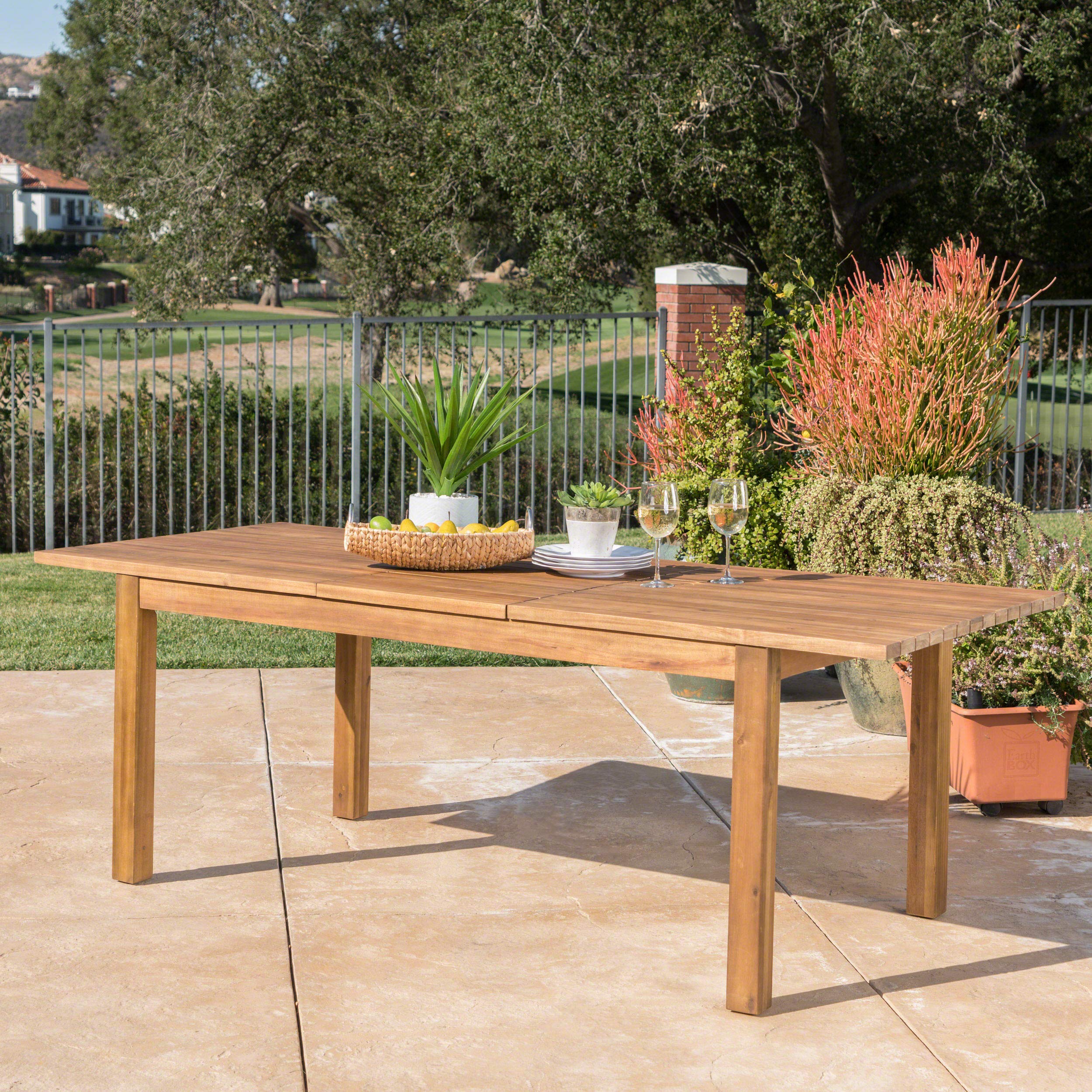 Outdoor Expandable Acacia Wood Dining Table