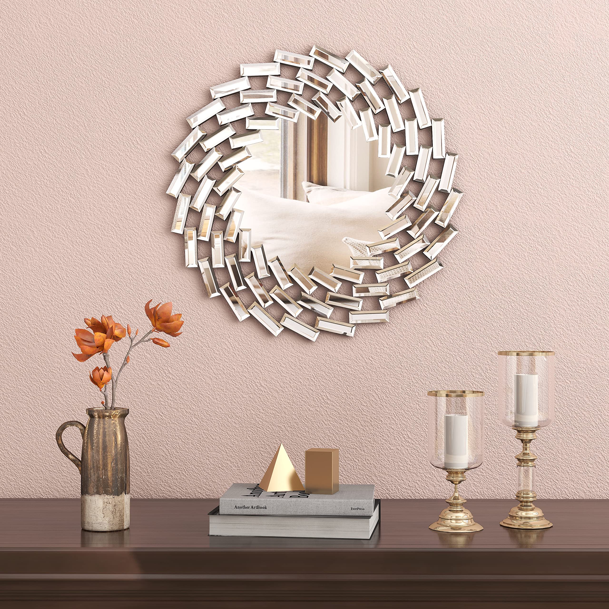 18 Inch Round Wall Mirror Silver