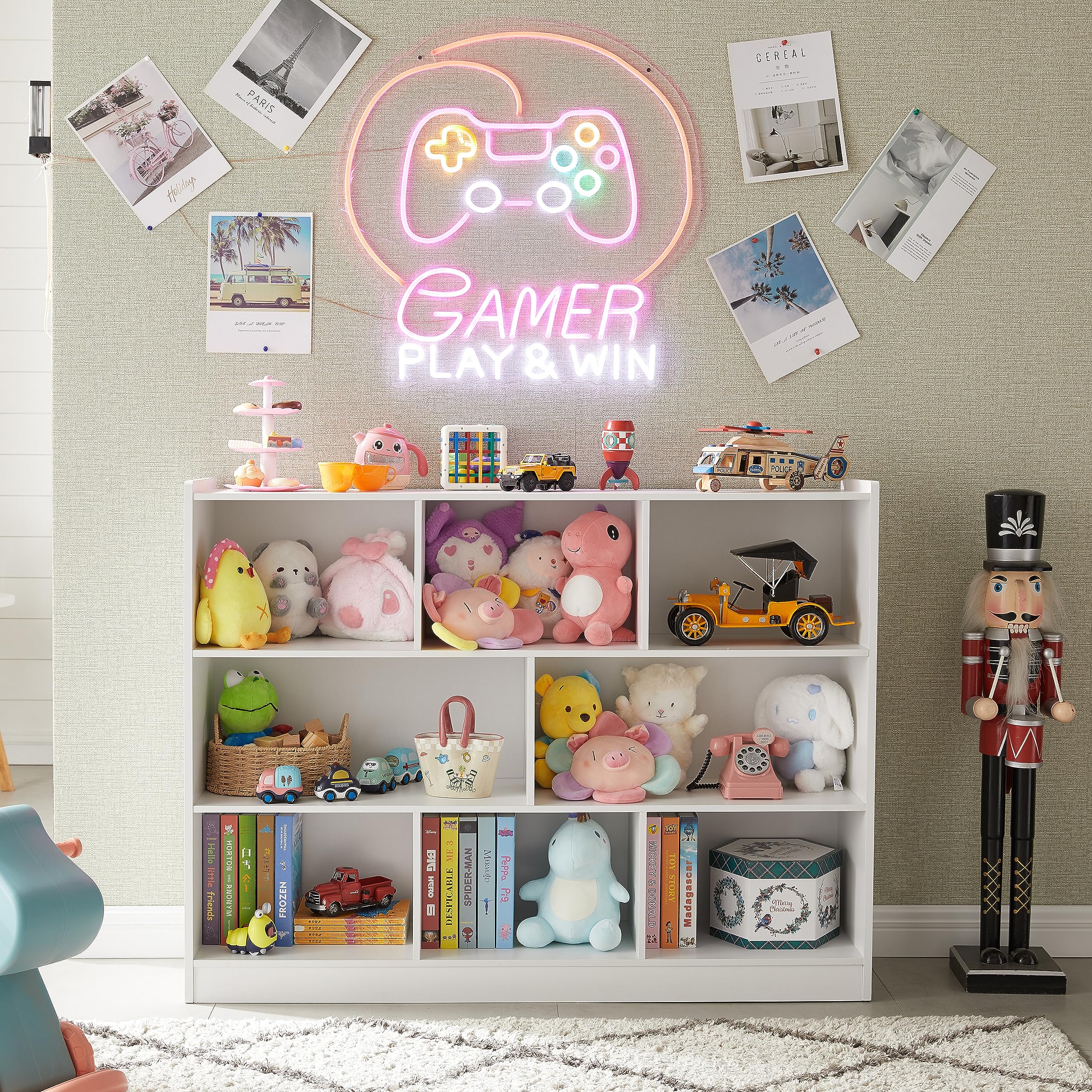 3-Tier Bookshelf Storage Cabinet White