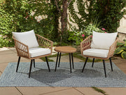 Hermosa 3-Piece Outdoor Chat Set with Tan Wicker