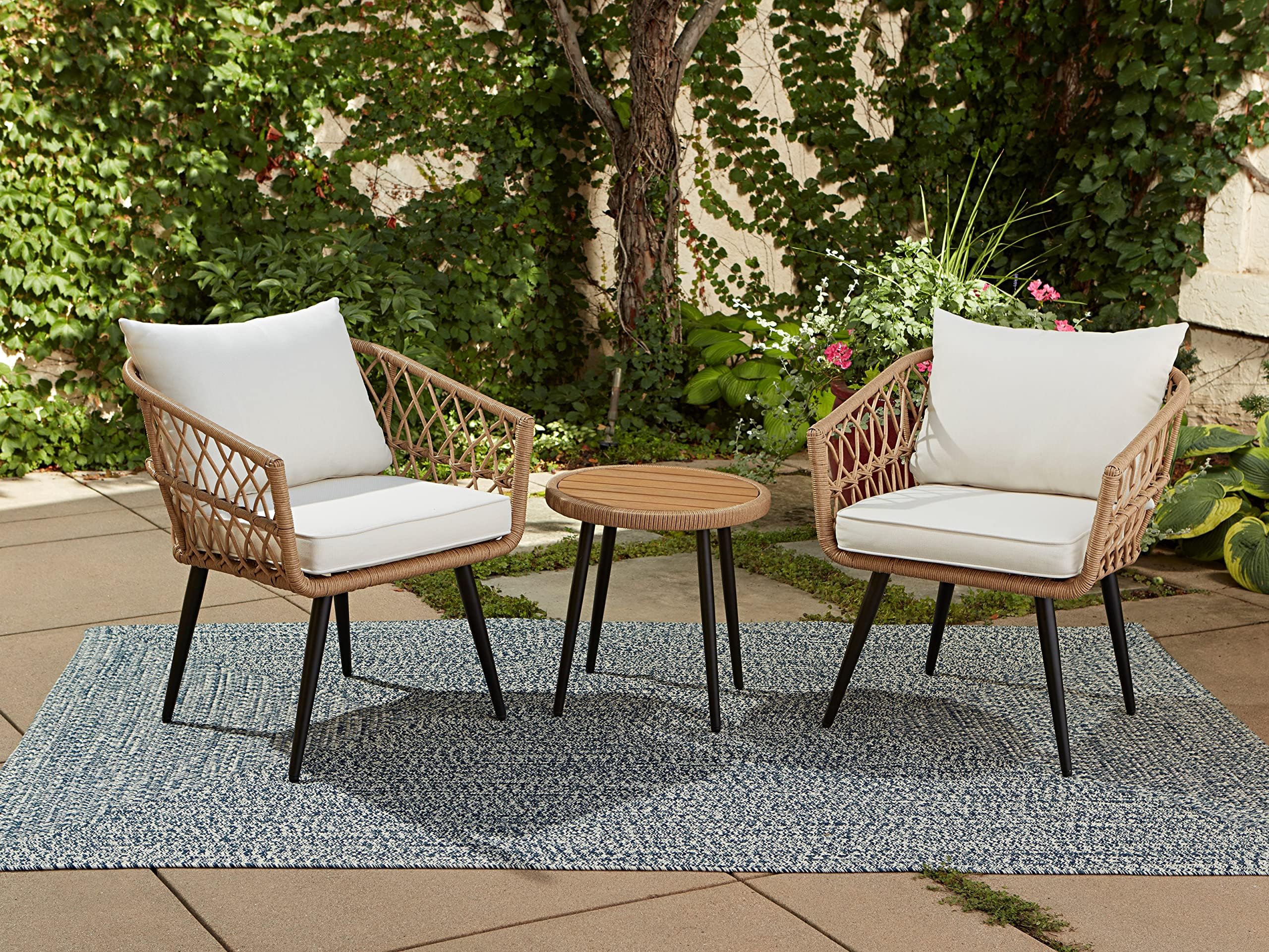 Hermosa 3-Piece Outdoor Chat Set with Tan Wicker