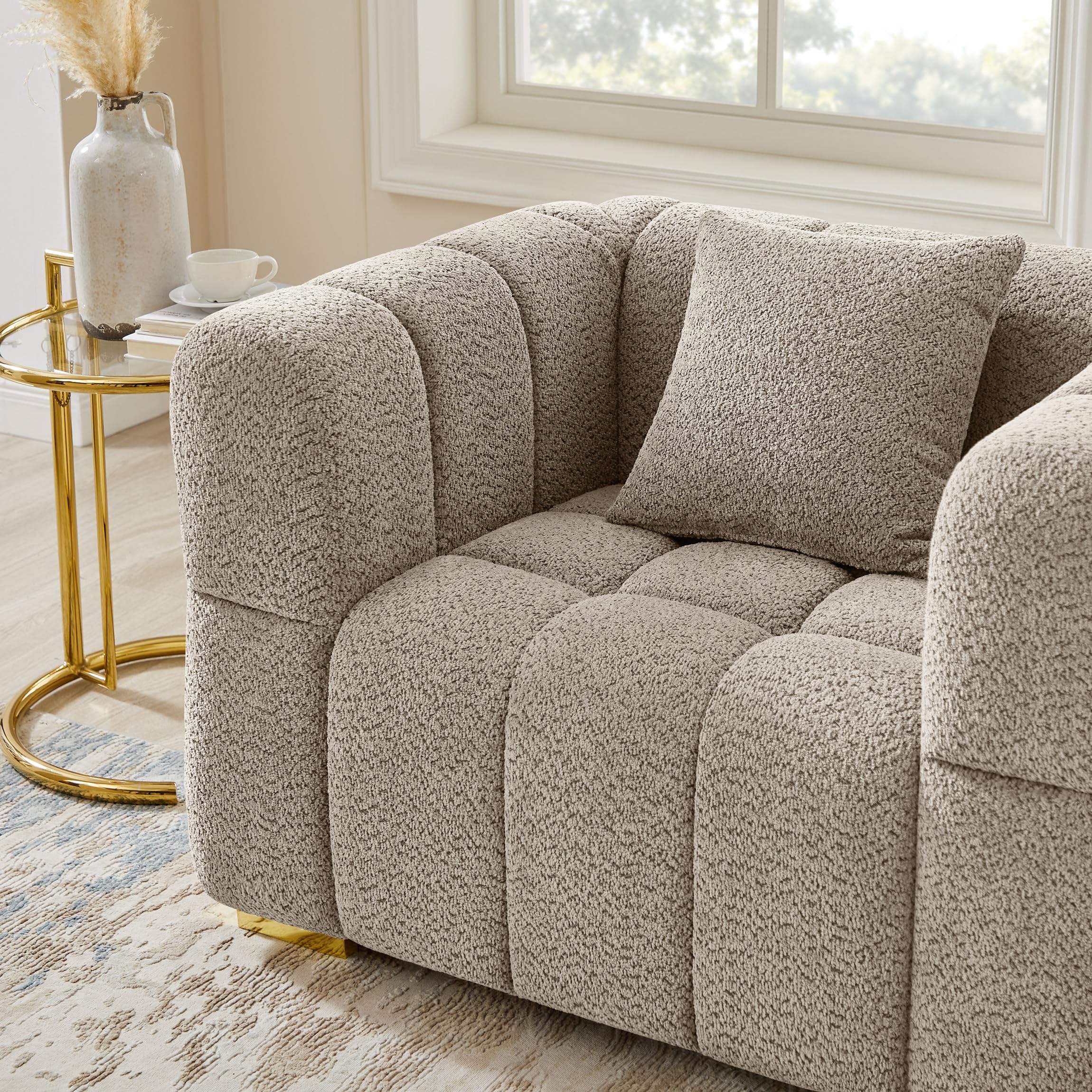 90.94" Cloud Sofa Couch - Modern Deep Seat Boucle 3-Seater Loveseat