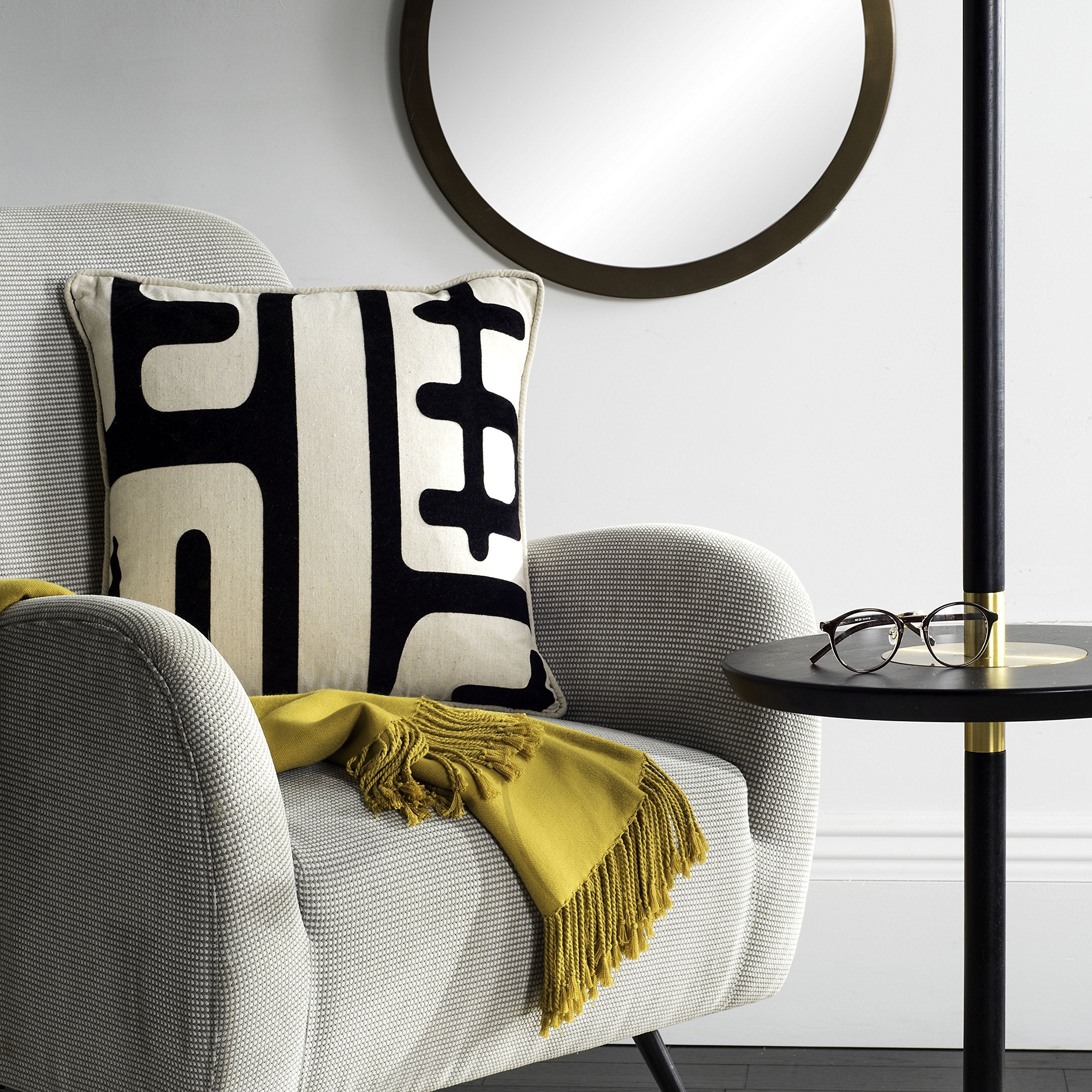 24-Inch Maize Black Throw Pillows Set of 2