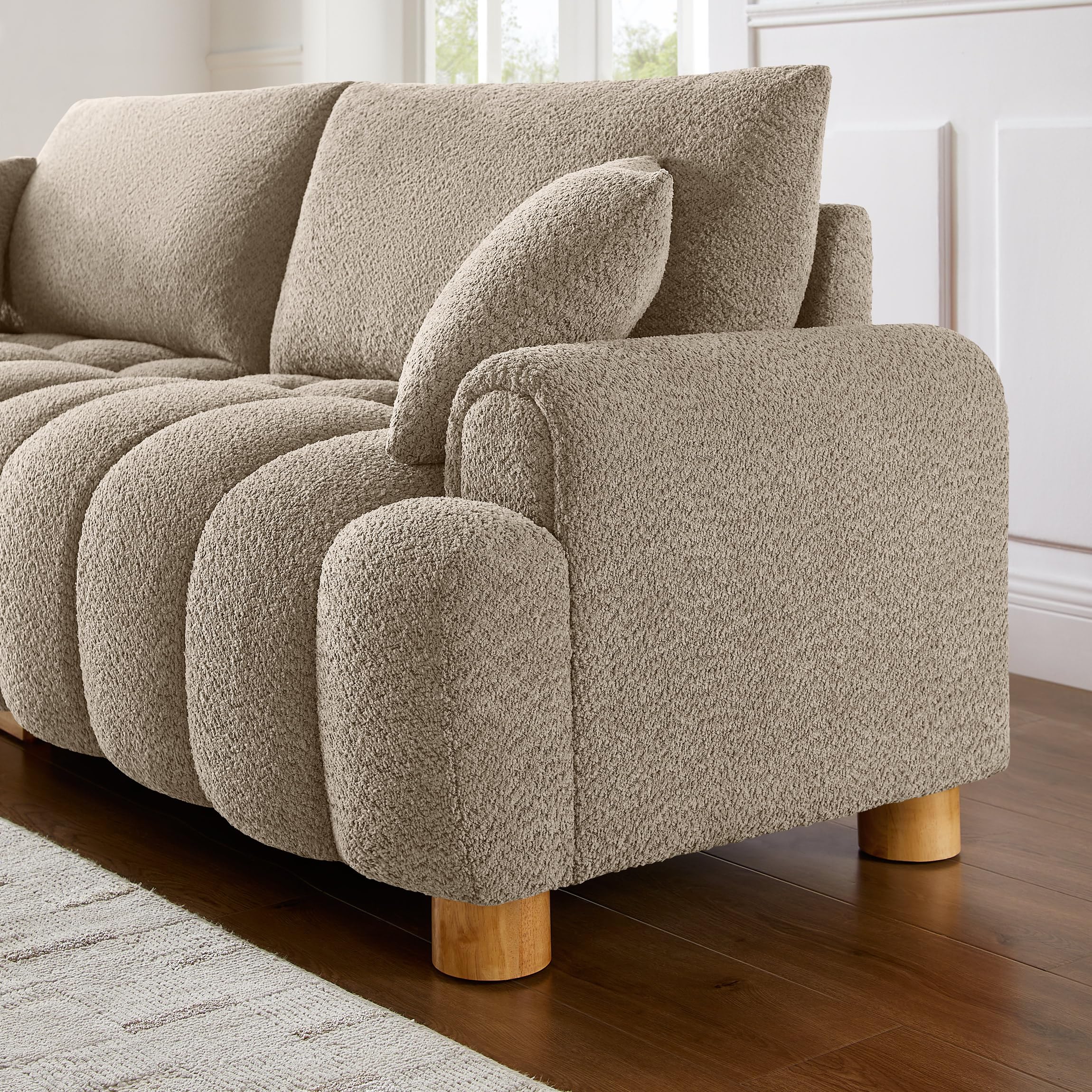 Boucle Cloud Sofa 3-Seater with Pillows