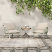 2-Piece Outdoor Bistro Set with Cushioned Armchairs