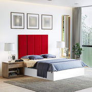 Customizable Wall Panel Headboard Set - Velour Red - Pack of 4