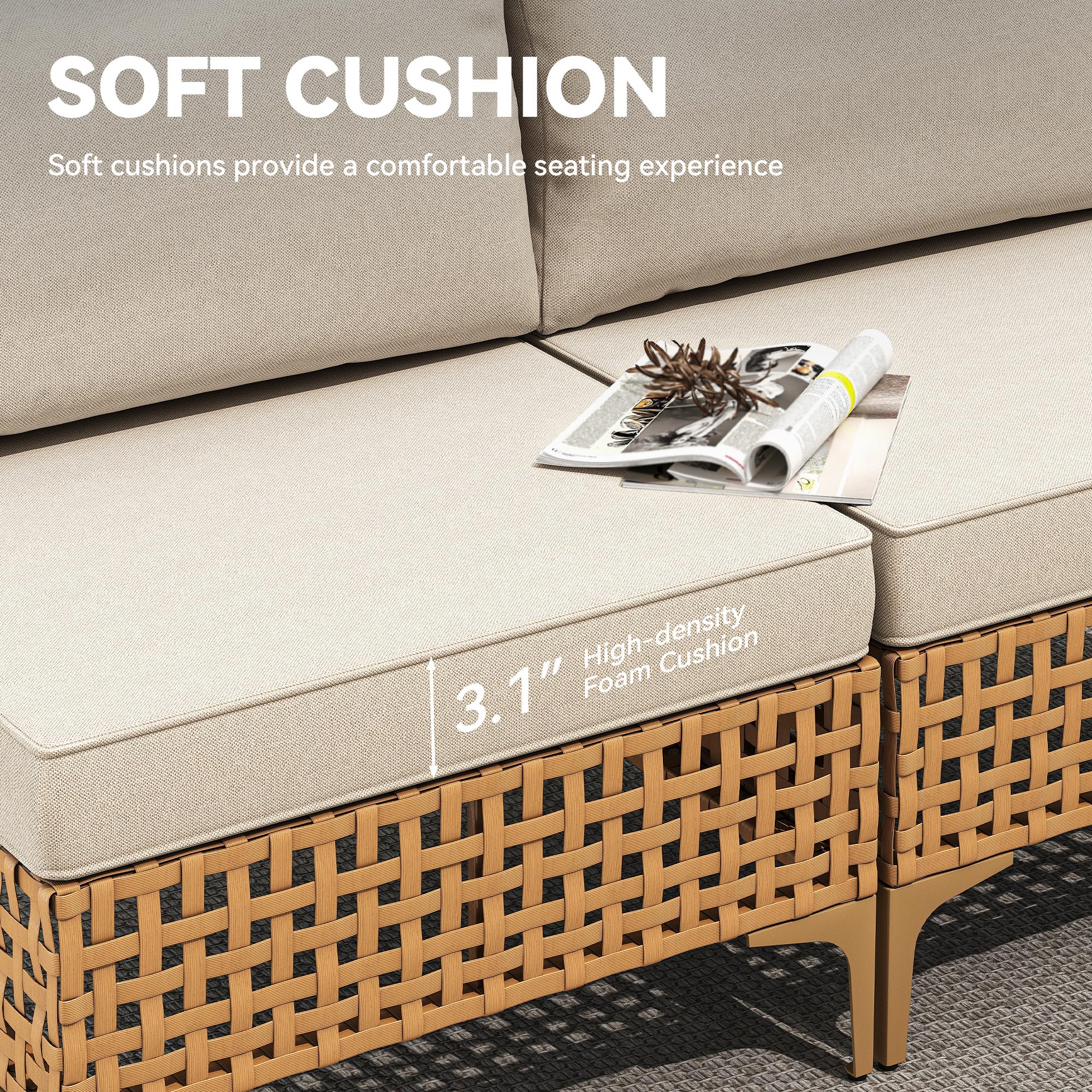 3-Piece Wicker Patio Furniture Set with Solar Light Table