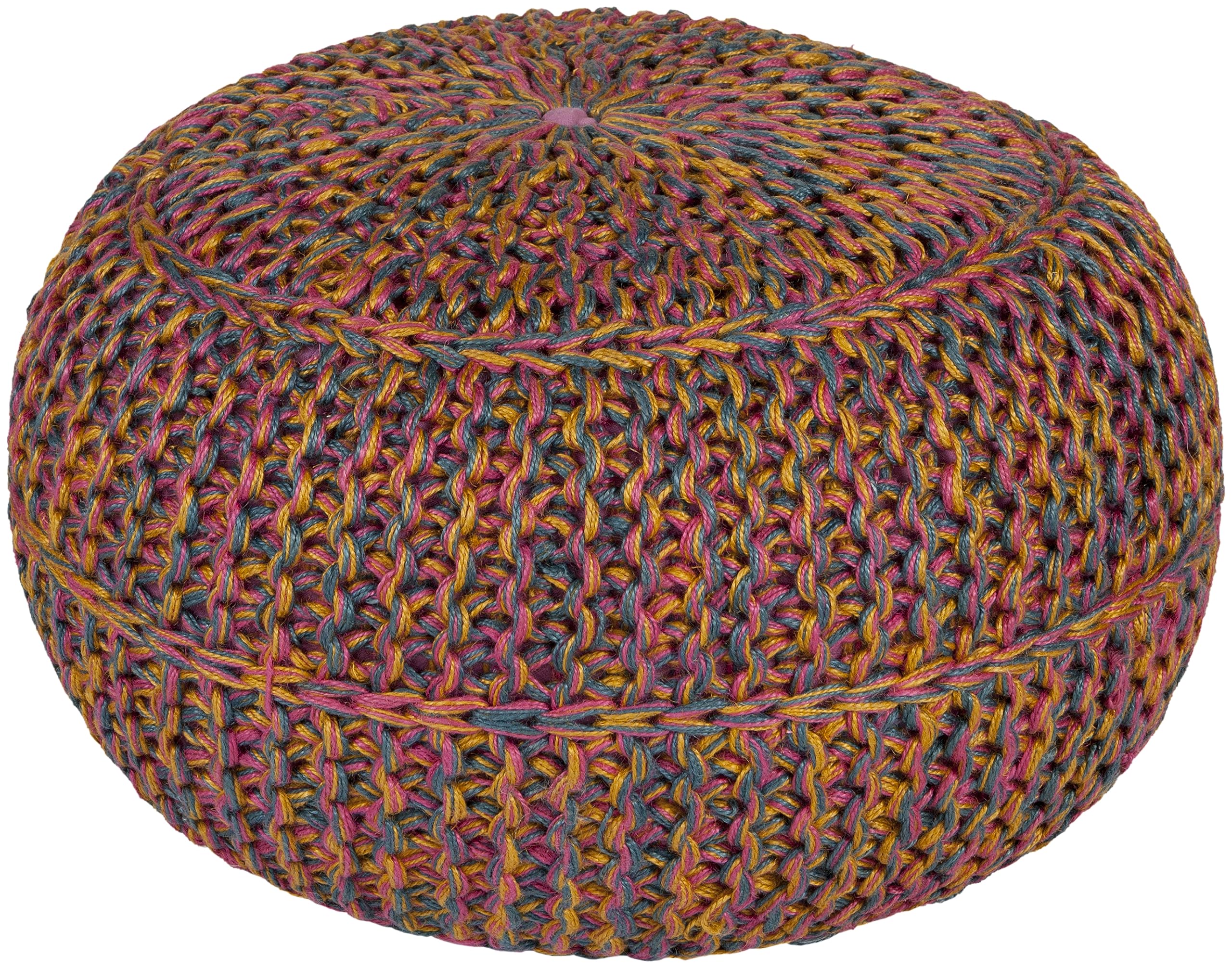Jute Pouf Ottoman Round Footstool