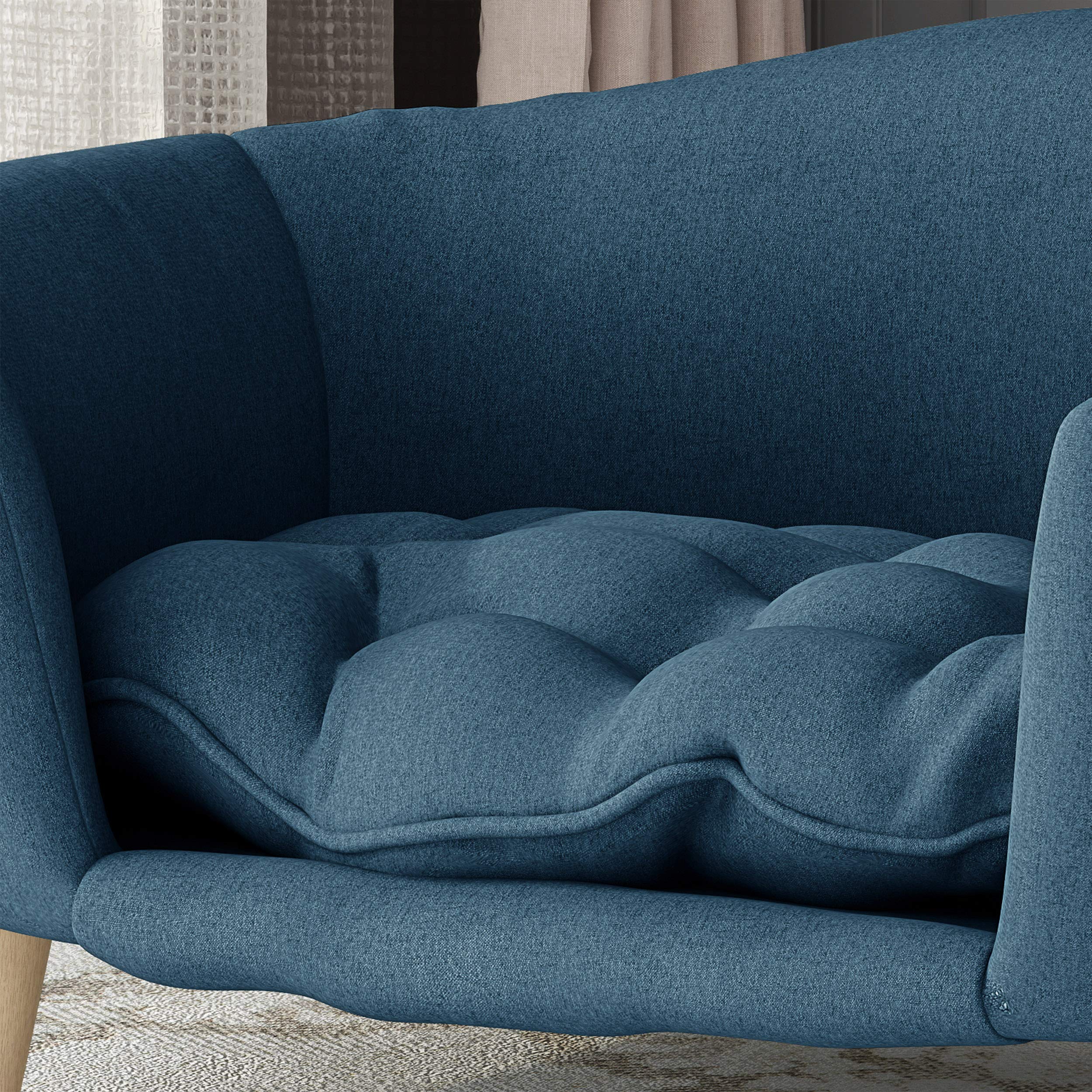 Mid-Century Small Pet Bed Navy Blue