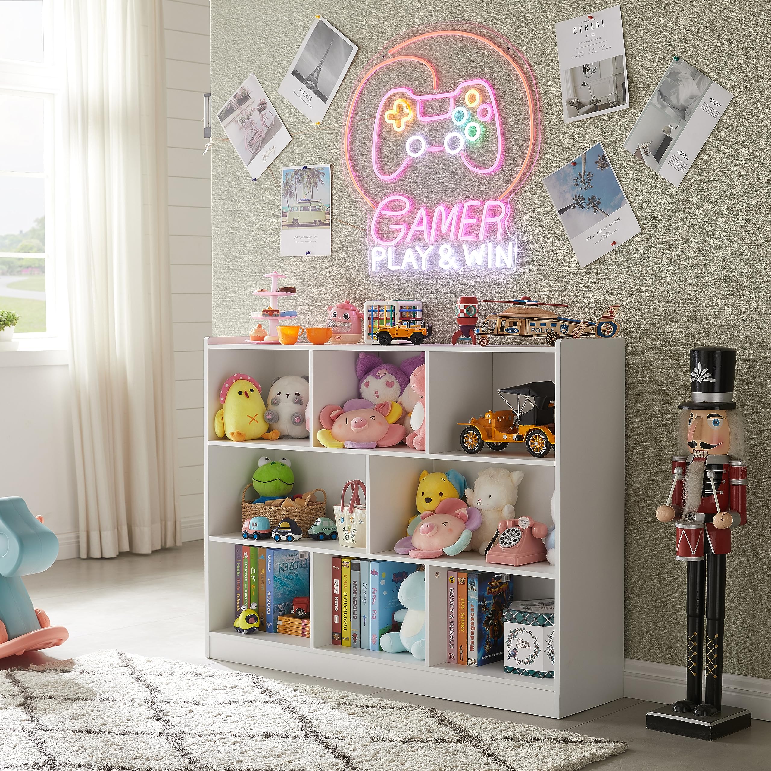 3-Tier Bookshelf Storage Cabinet White