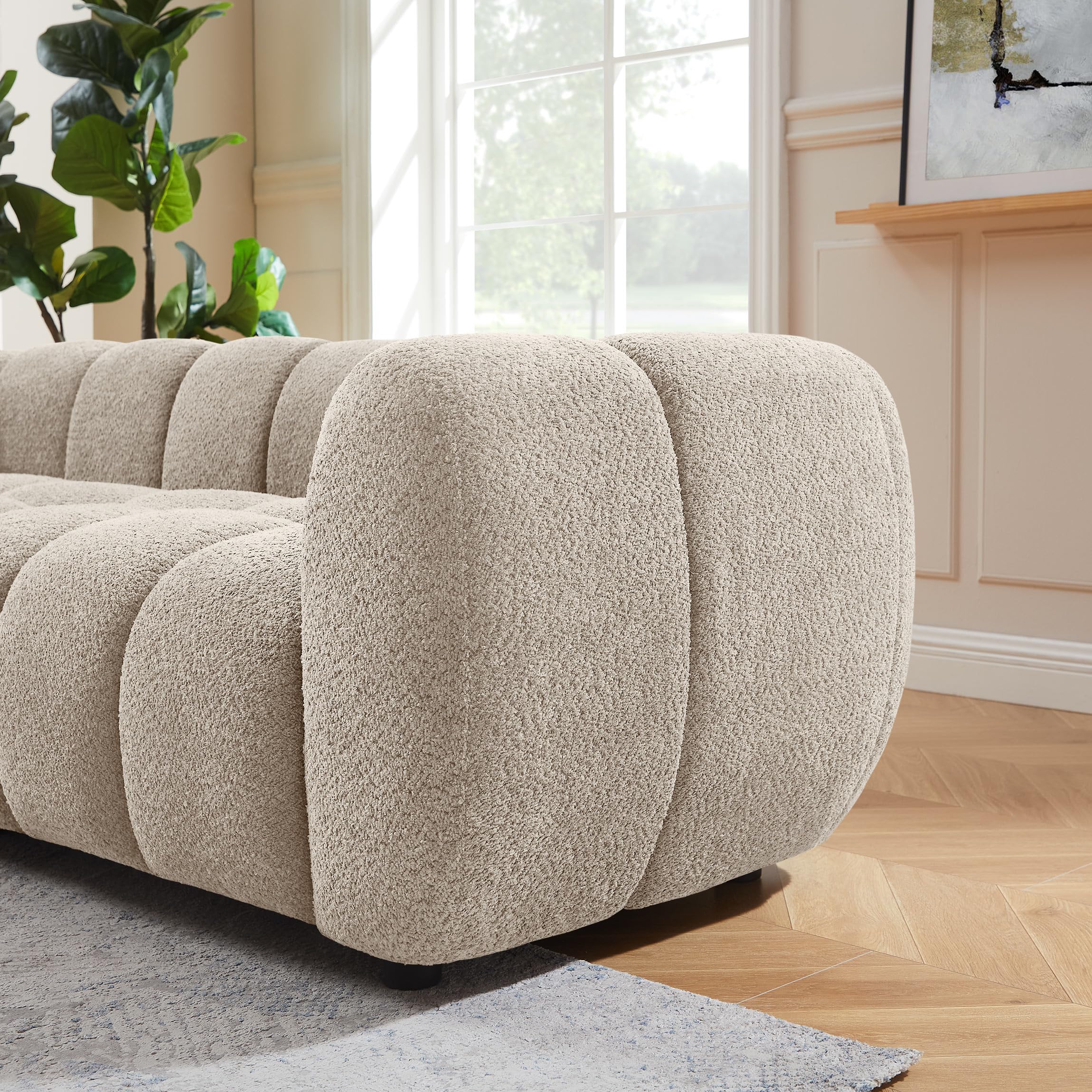 88" Oversized Boucle Sofa Modern Tufted Cloud Couch