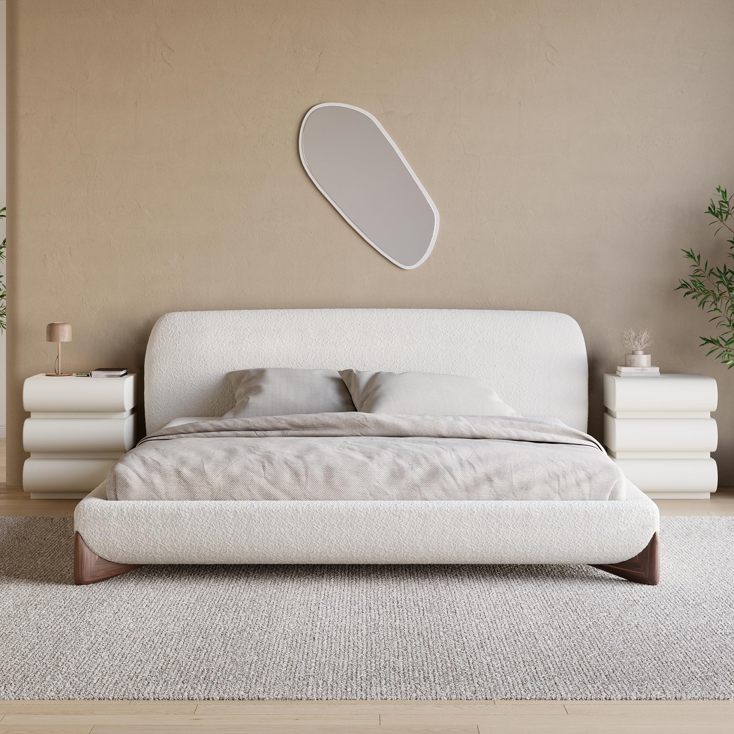 Smart Nightstand with Wireless Charging and 3 Drawers