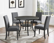 Gray Fabric Dining Chairs with Nailhead Trim - Set of 2