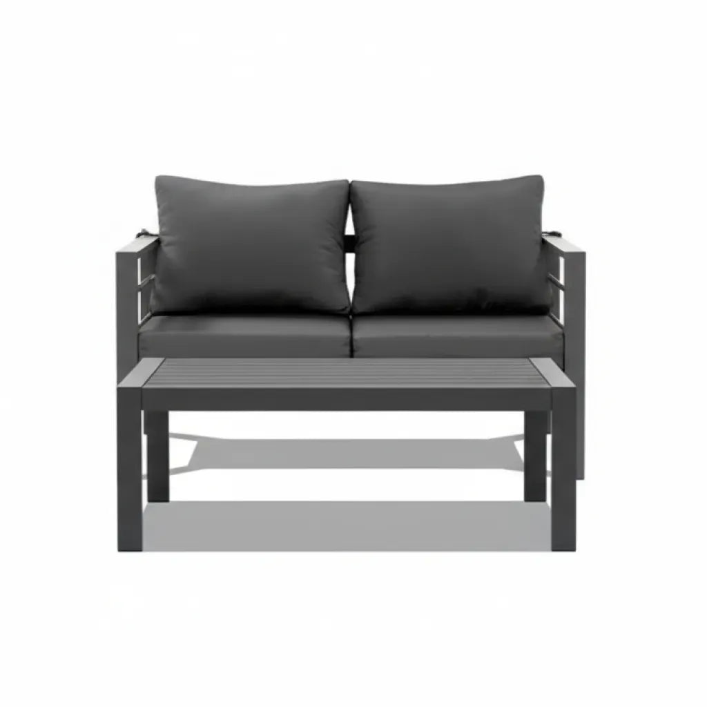 Aluminum Outdoor Loveseat with Coffee Table