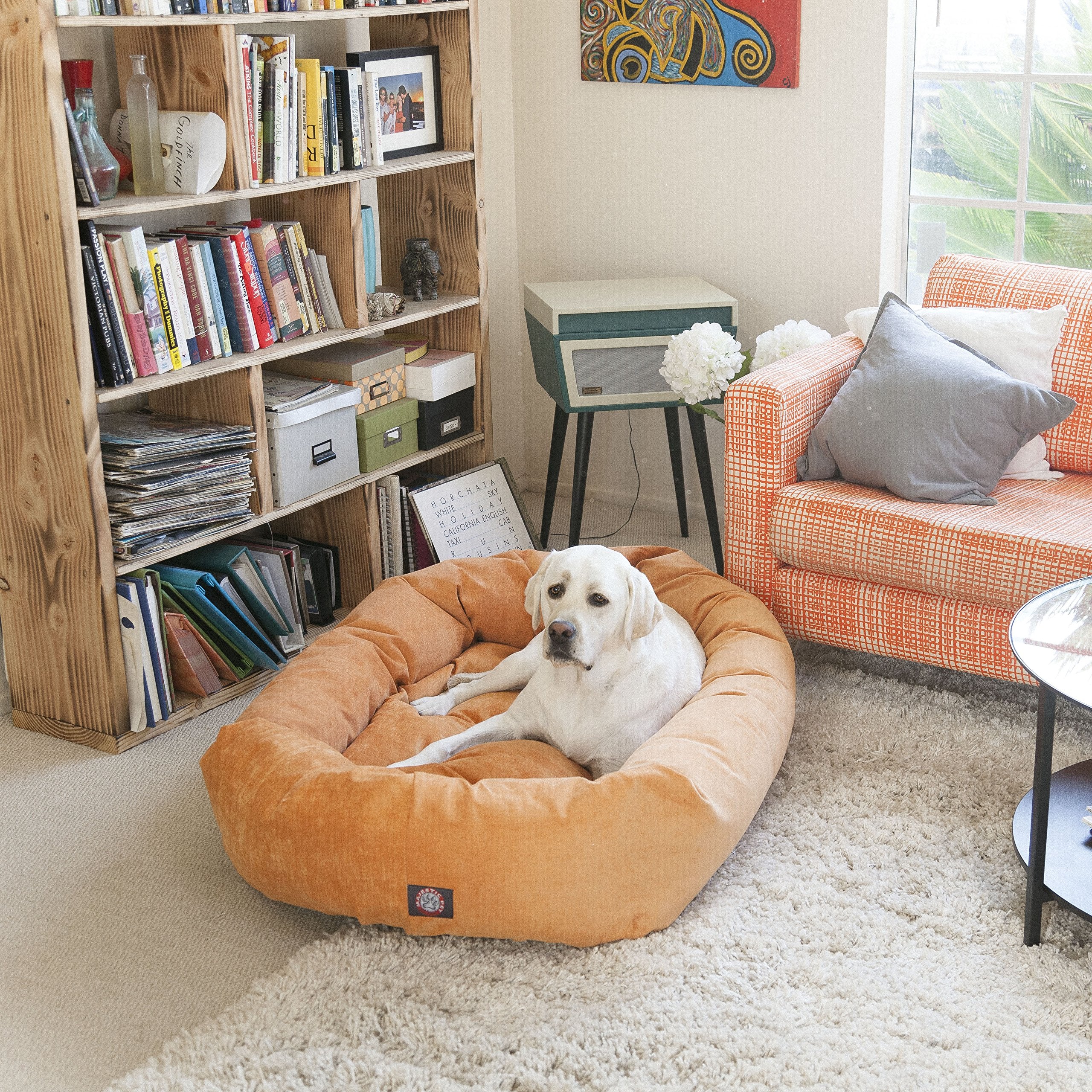 Micro Velvet Calming Dog Bed X-Large Orange