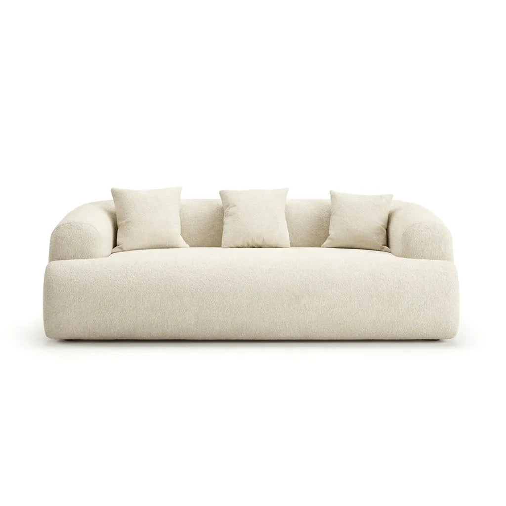 Chenille Curved Cloud Sofa 3-Seater with Pillows