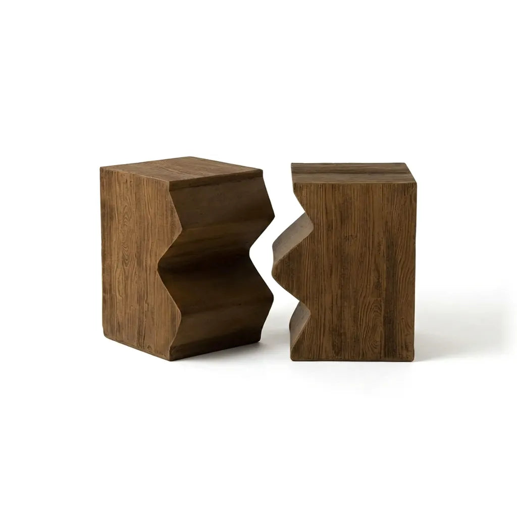 Concrete Side Table Set of 2 Outdoor Patio End Tables