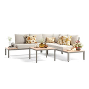 L-Shape Patio Sectional with Cushions