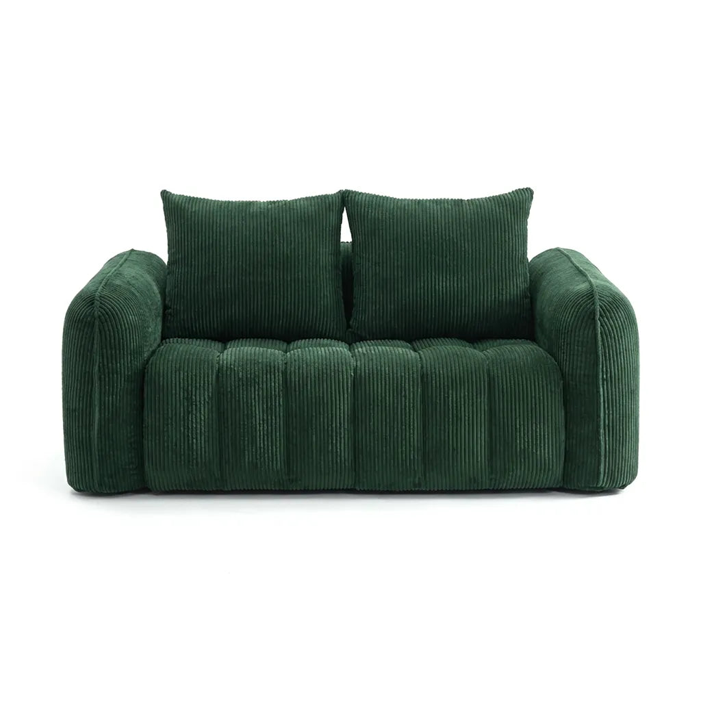 Modern Corduroy Living Room Set - Loveseat with 2 Single Chairs