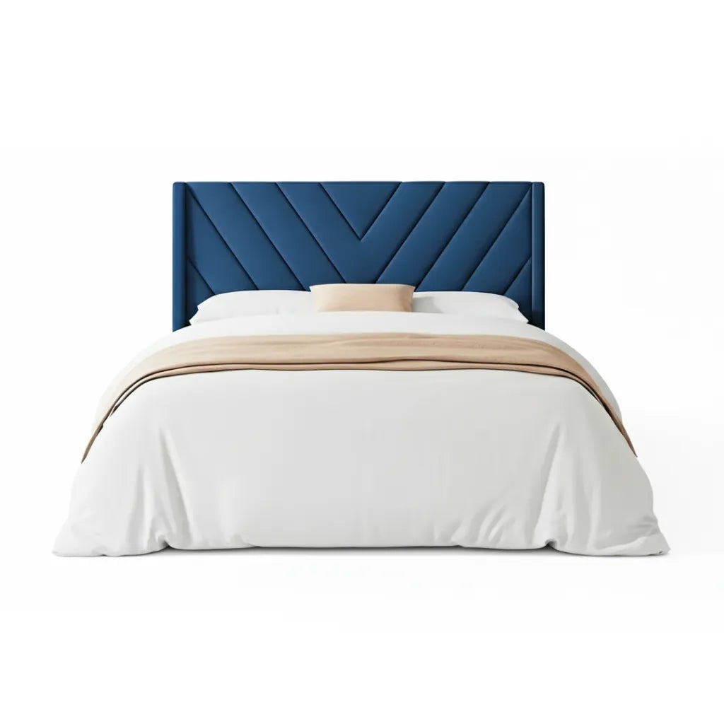 Queen Upholstered Platform Bed Frame with Tufted Wingback Headboard