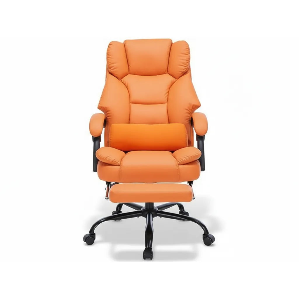 Reclining Office Chair with Footrest and Lumbar Support